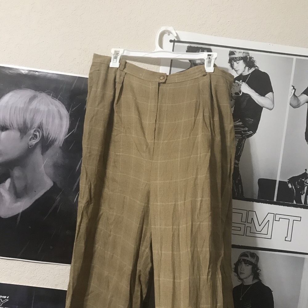 Vintage plaid plus size pants